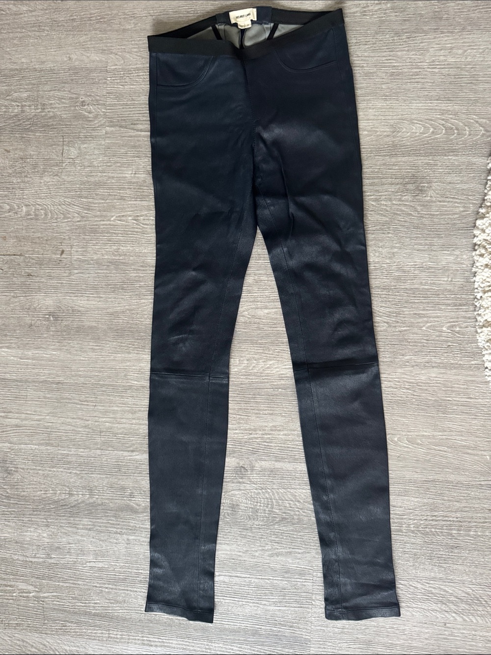 Helmut Lang Dark Navy Leather Pants